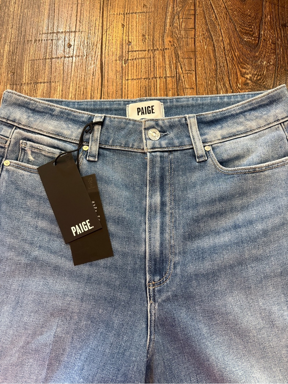 Paige Anessa Wide Leg Jeans Women 31 Blue NEW High Waist Ankle Vino Vibes NWT - Picture 5 of 13